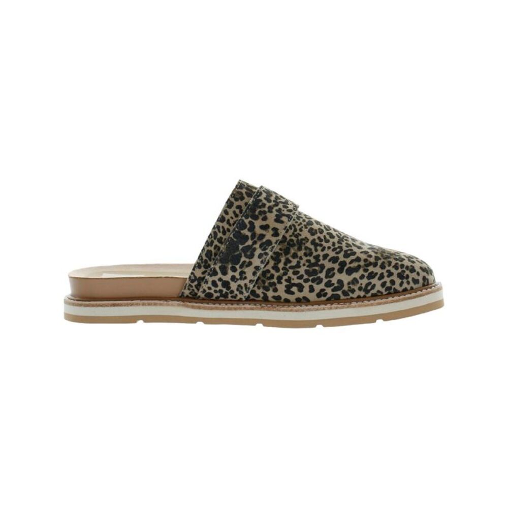 DOLCE VITA Womens Beige Leopard Crochet Verna Wedge Slip On Leather Mules 6.5 M - Picture 2 of 3